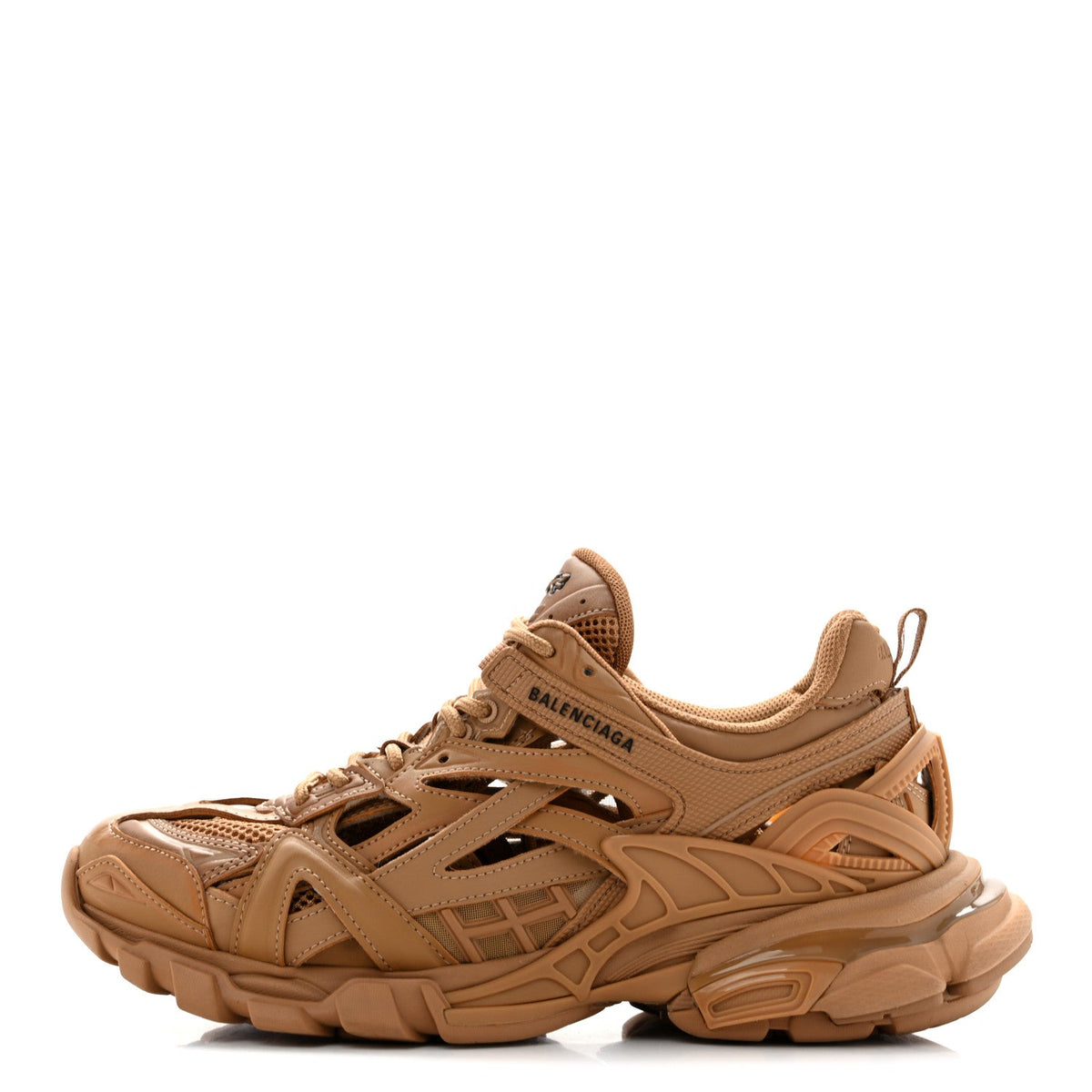 Rubber Mesh Monocolor Clear Sole Track.2 Open Sneakers Light Brown
