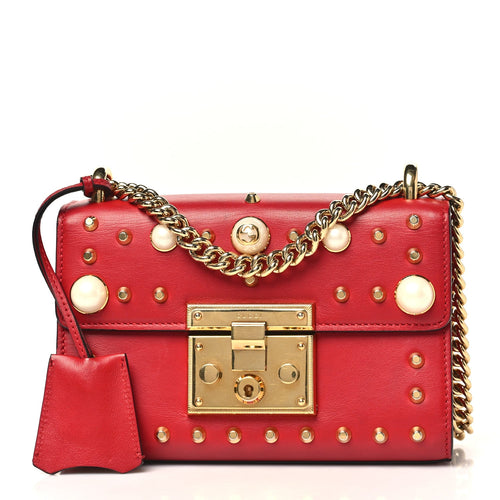 Small Calfskin Shoulder Bag - Red