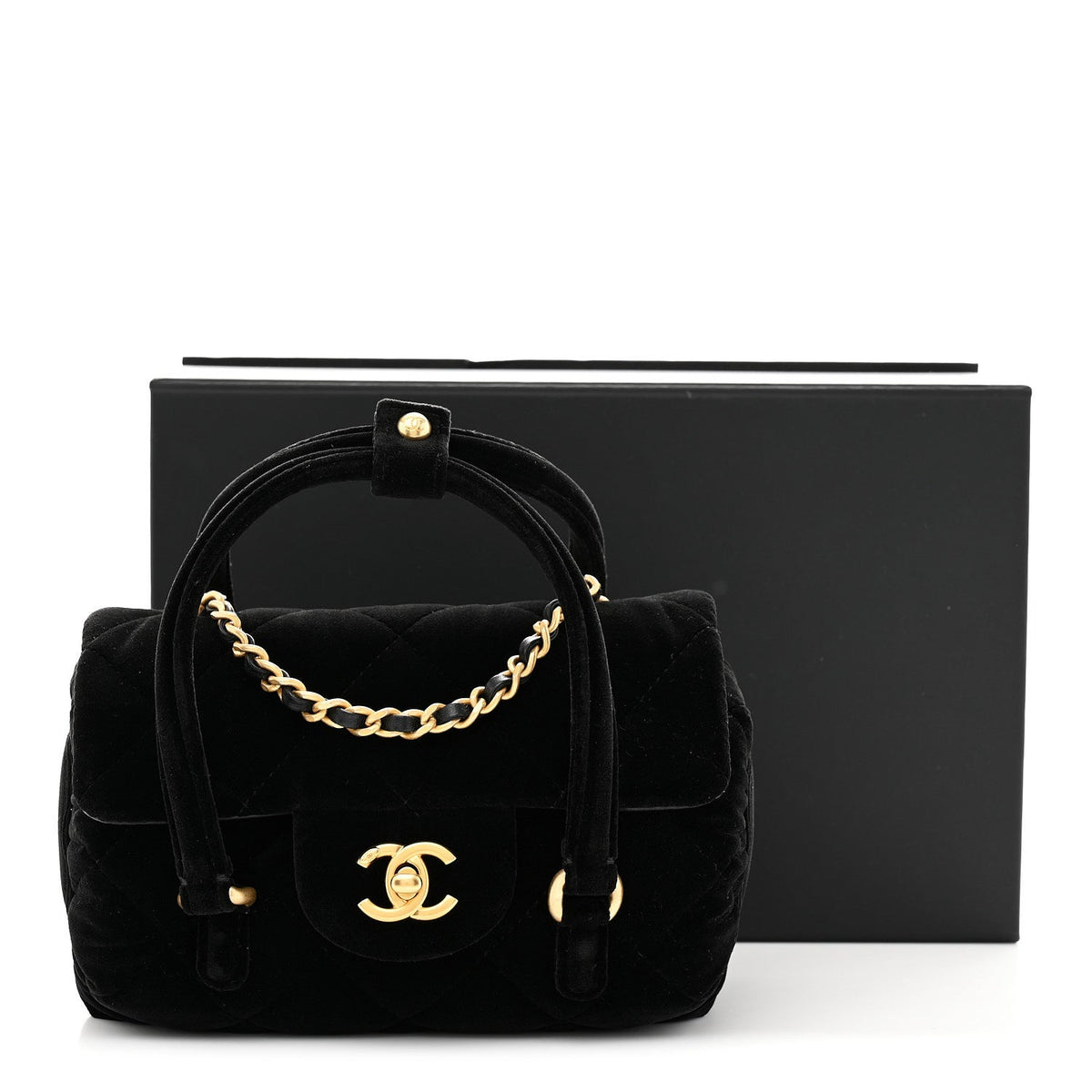 Mini Quilted Flap Shoulder Bag - Black