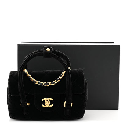 Mini Quilted Flap Shoulder Bag - Black