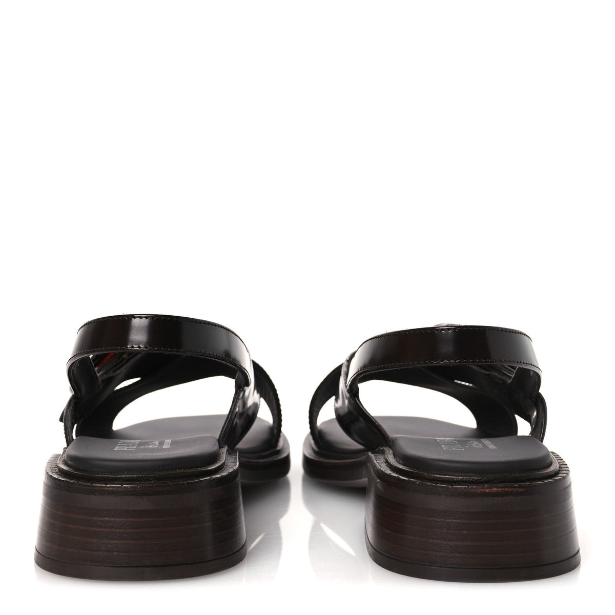 Prada Spazzolato Fume Re-Edition 1996 Women's Buckle Sandals 41 Bruciato