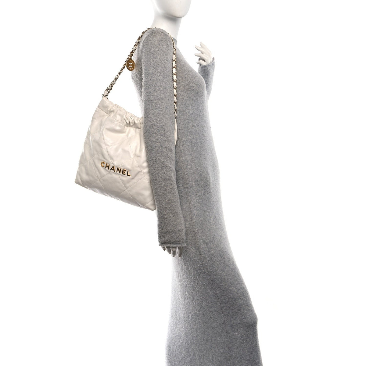 Small Quilted Calfskin Handbag - White