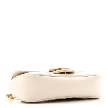 Mini Calfskin Shoulder Bag - White