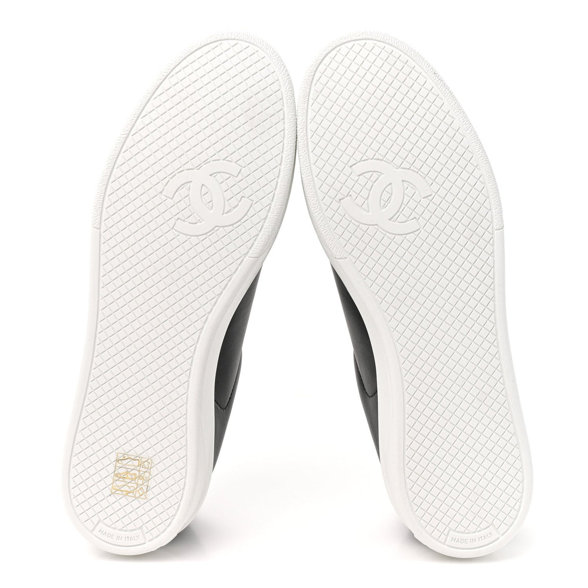 Chanel Calfskin Women's CC Uniform Sneakers 39 Black
