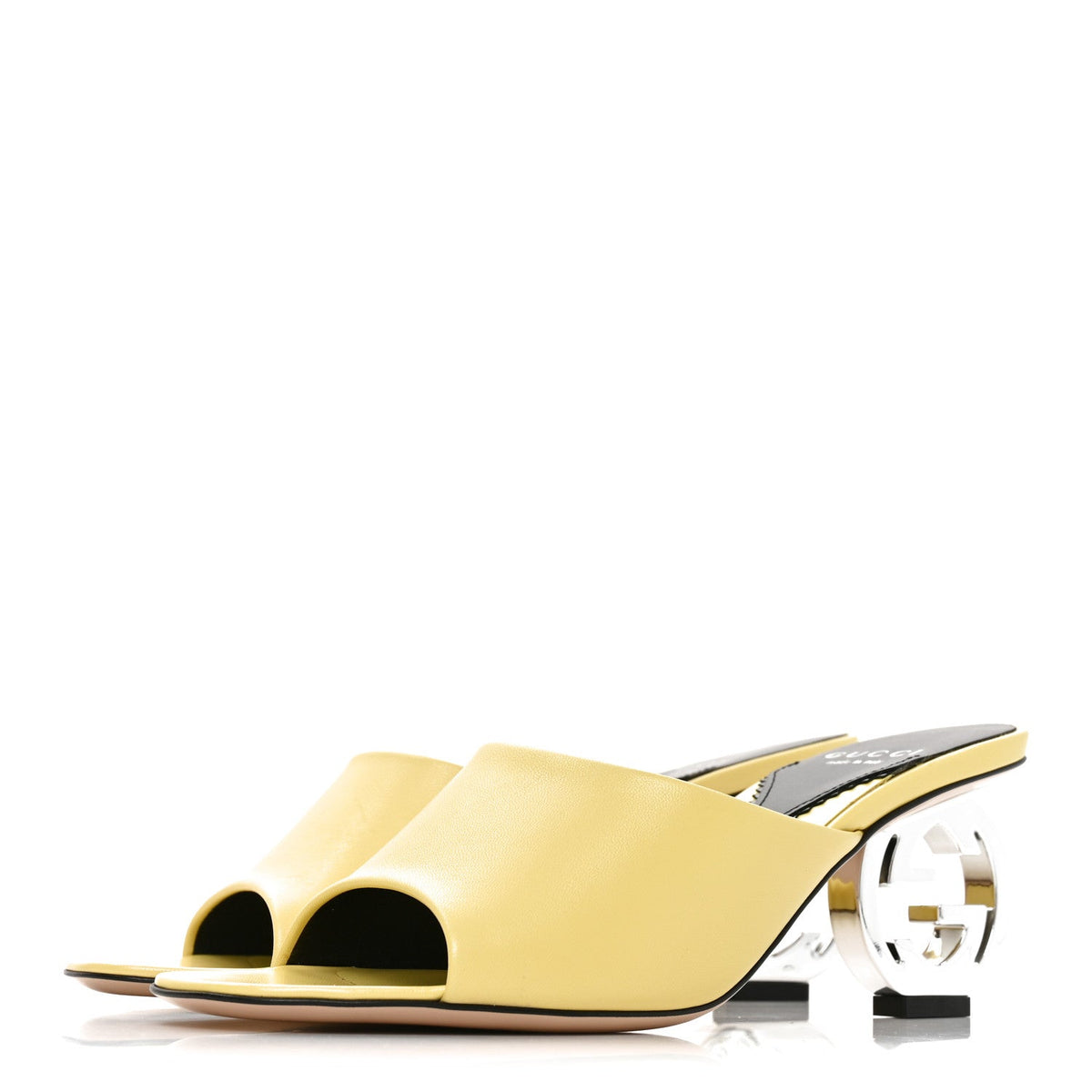 Gucci Kidskin Women's Interlocking G Sandals 36.5 Banana