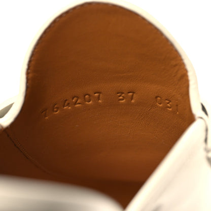 Gucci Smooth Calfskin Women's Cordovan Lux Horsebit Platform Mules 37 Mystic White
