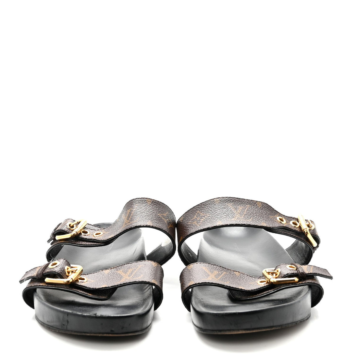 Louis Vuitton Canvas Women's Bom Dia Mule Sandals 40 Black