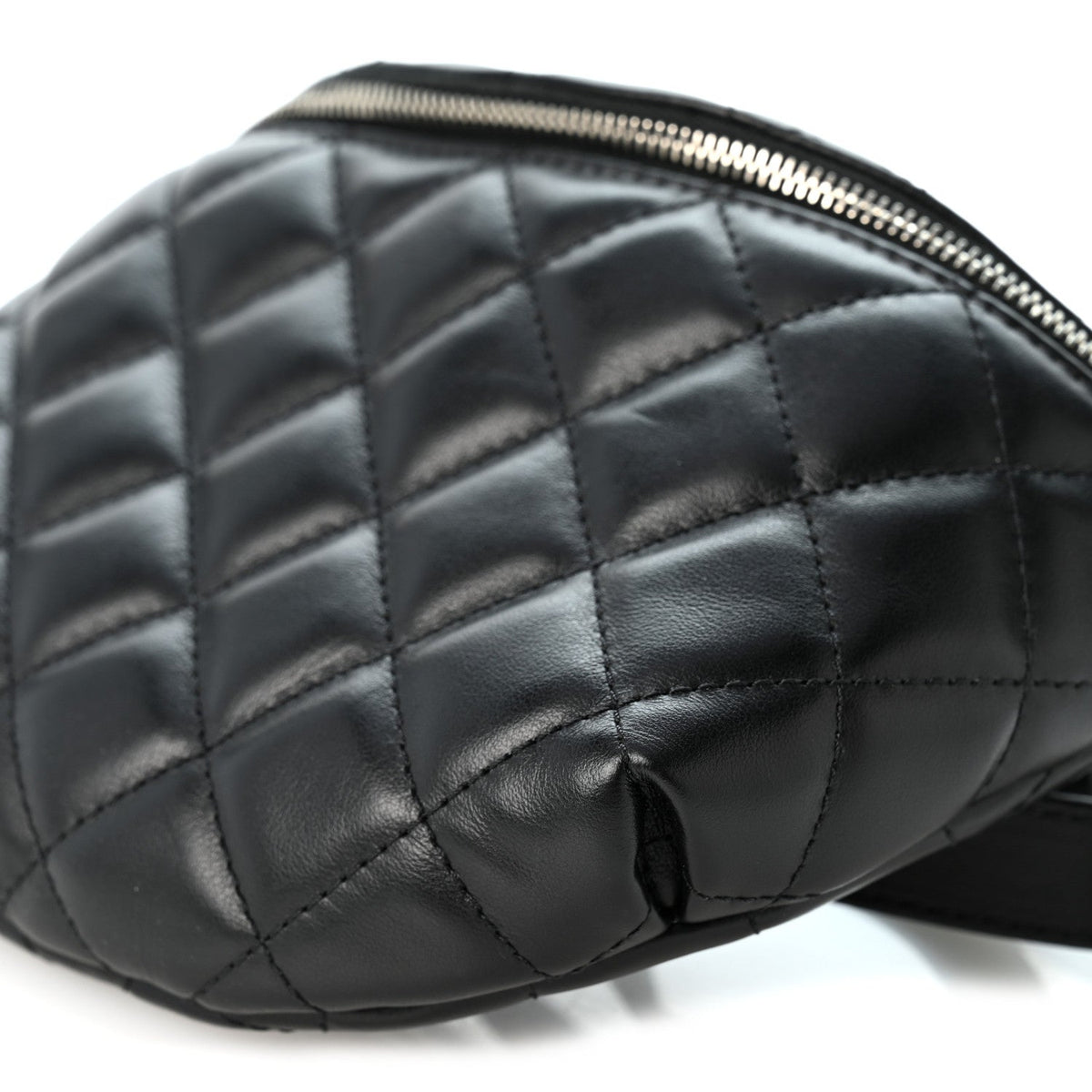 Quilted Calfskin Belt Bag - Black