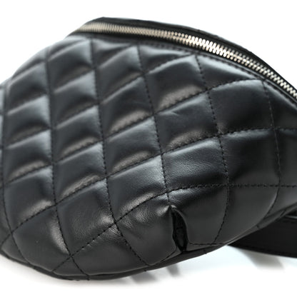 Quilted Calfskin Belt Bag - Black