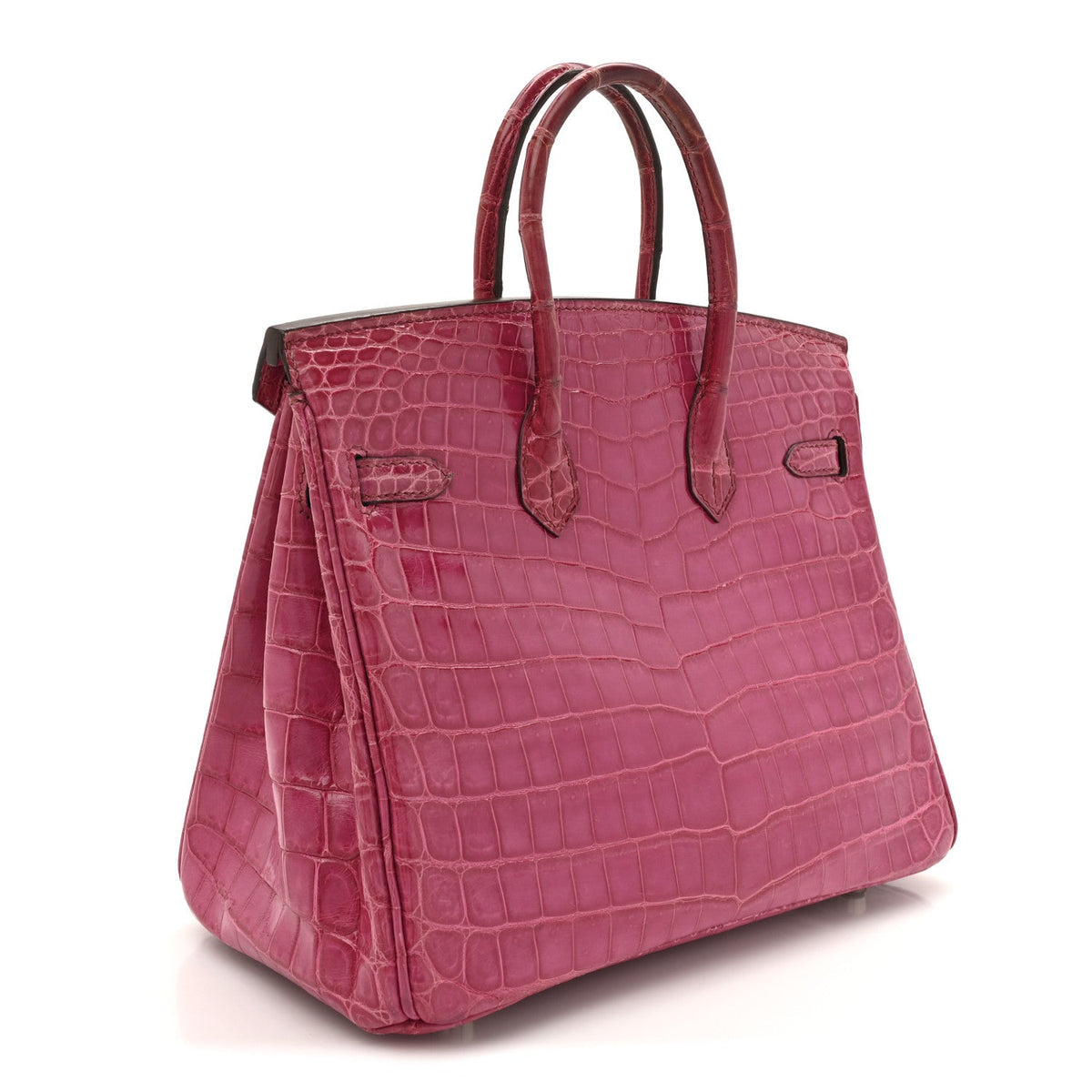 Shiny Niloticus Crocodile Birkin 25 Rose Handbag