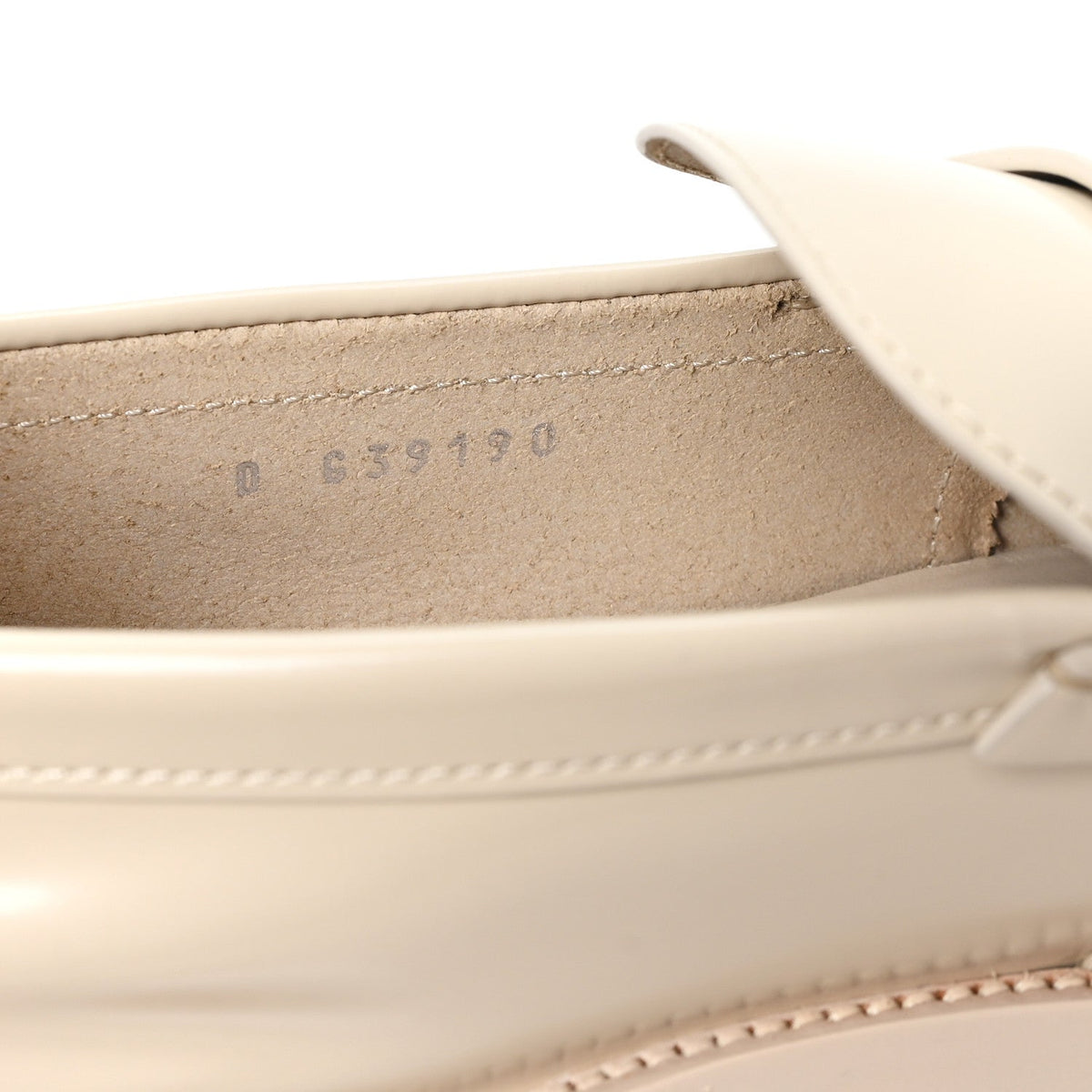 Chanel Shiny Calfskin Women's Logo Loafers 40 Light Beige