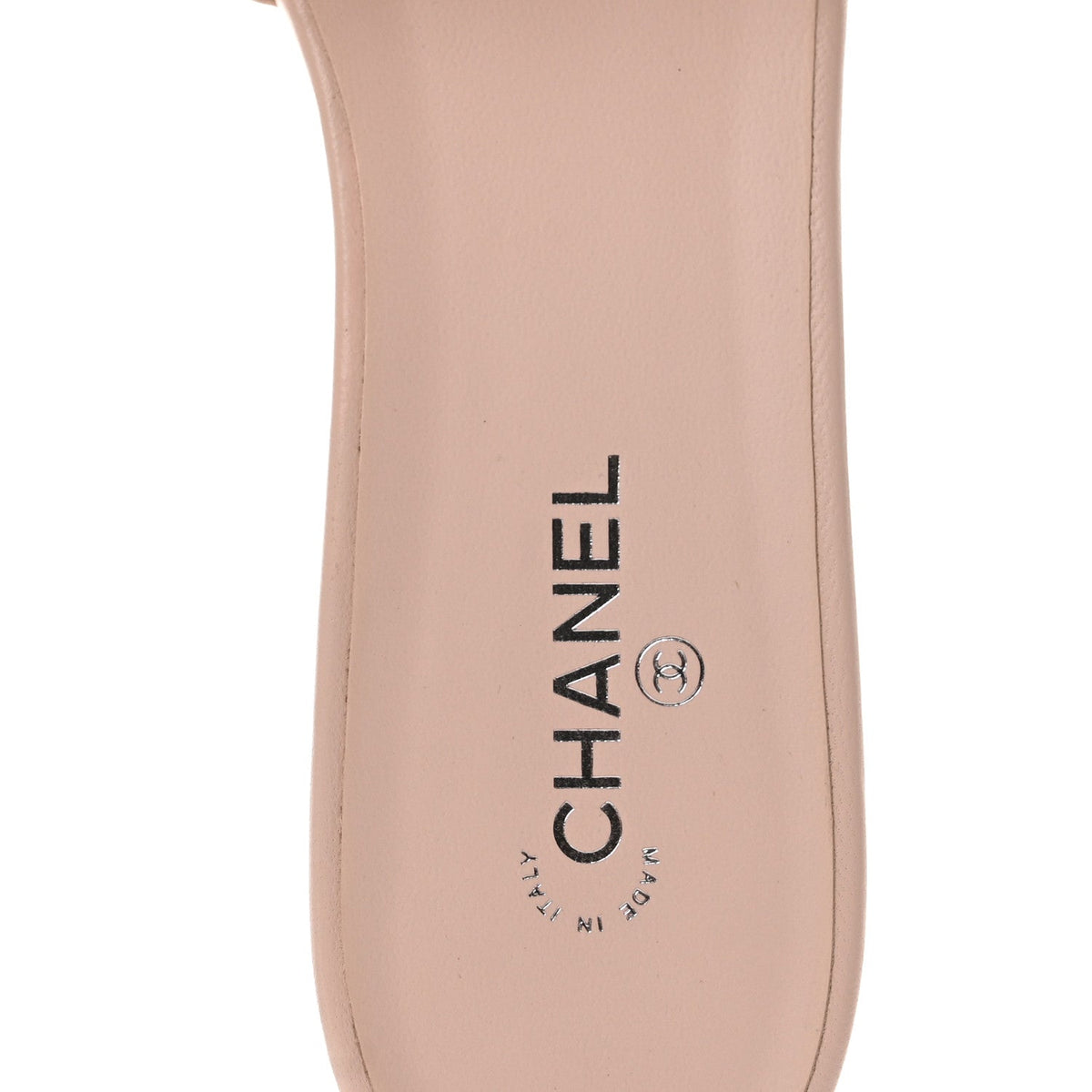 Chanel Mesh Lambskin CC Bow Women's Mules 37.5 Pink