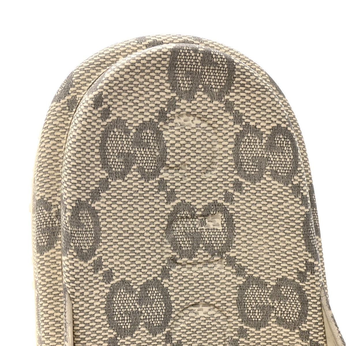 Gucci Canvas Rubber Men's Interlocking G Platform 42mm Slide Sandals 10 Beige Ebony