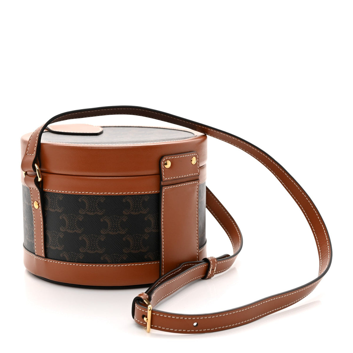Medium Calfskin Canvas Handbag - Tan