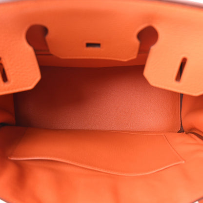 Taurillon Clemence Birkin 30 Orange Handbag