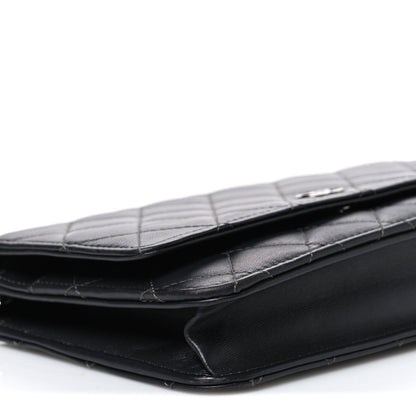 Quilted Lambskin Wallet Bag - Black