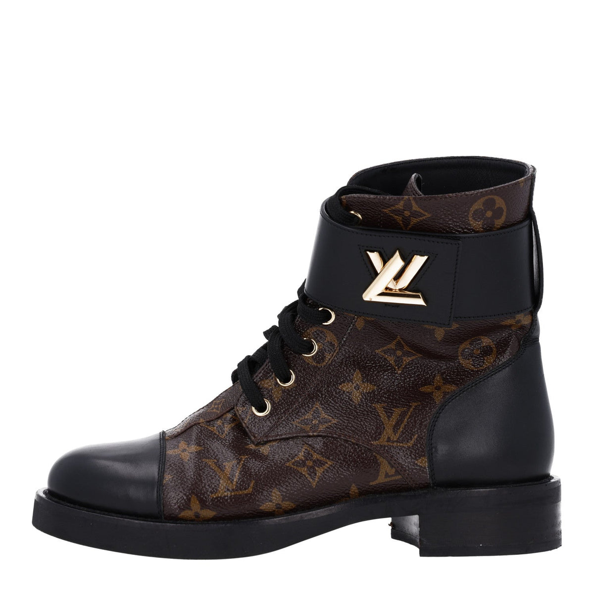 Louis Vuitton Calfskin Monogram Women's Wonderland Ranger Boots 38 Black