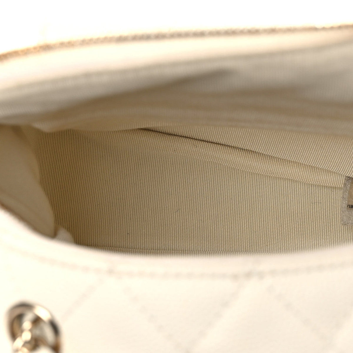 Small Quilted Caviar Backpack - White