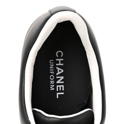 Chanel Calfskin Women's CC Uniform Sneakers 39 Black