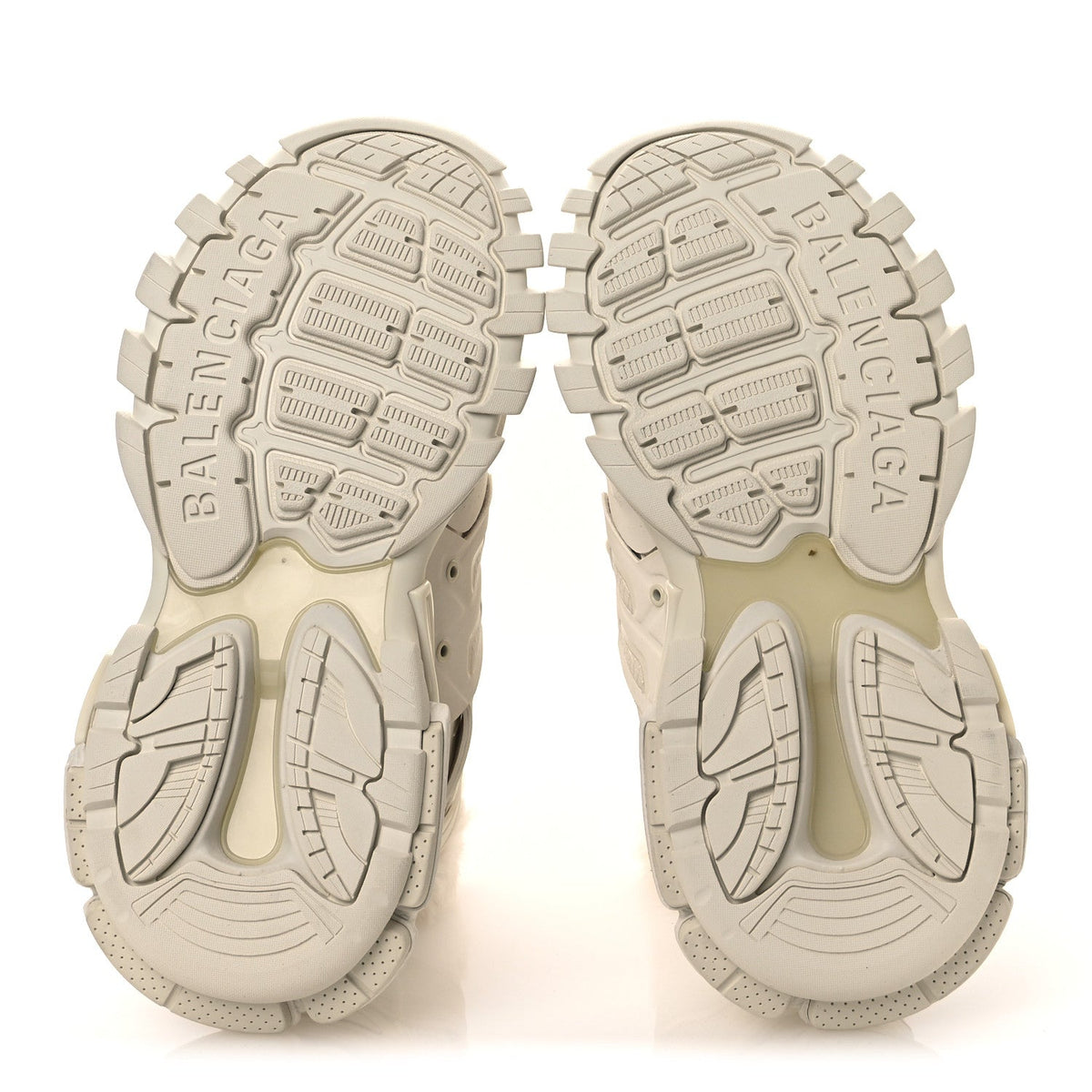 Balenciaga Mesh Nylon Faux Fur Women's Track Hike Sneakers 37 White