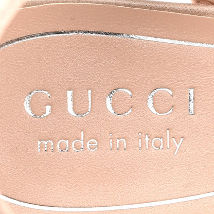 Gucci Satin Women's Crystal Horsebit Sandal Pumps 37 Antique Rose
