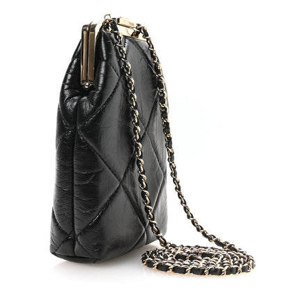 Quilted Lambskin Clutch Bag - Black
