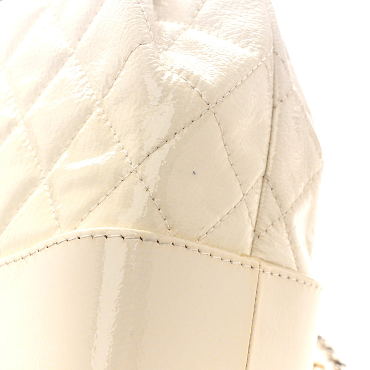 Small Quilted Goatskin Backpack - White