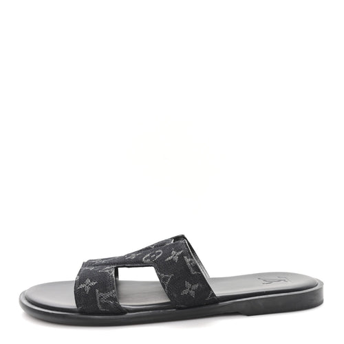 Monogram Denim LV Oasis Mules 8.5 Black