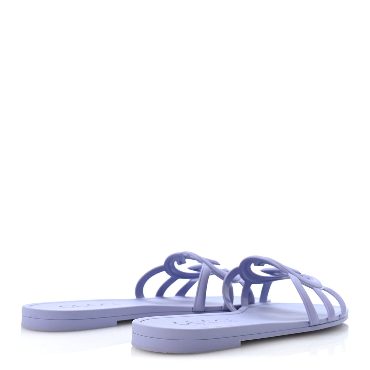 Gucci Rubber Women's Interlocking G Slide Sandals 40 Roger Glicine