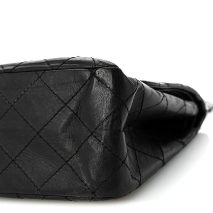 Quilted Calfskin Flap Shoulder Bag - Black