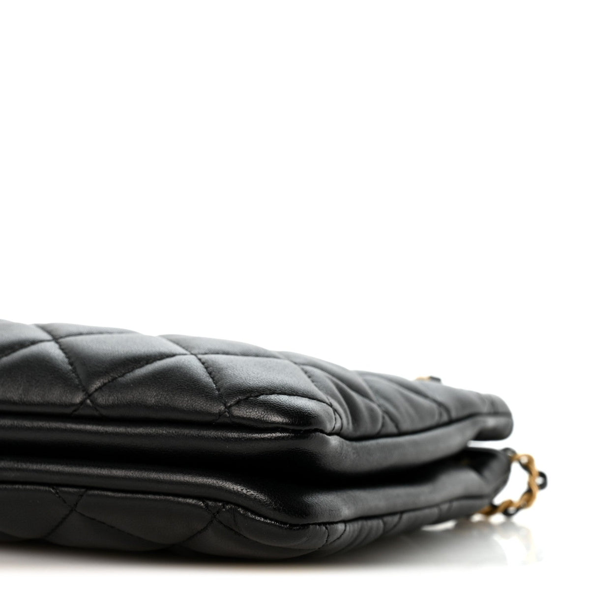 Quilted Lambskin Shoulder Bag - Black