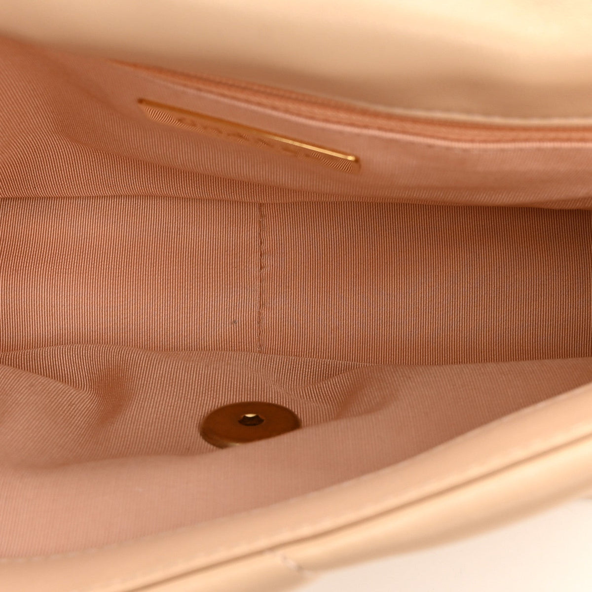 Medium Quilted Lambskin Flap Shoulder Bag - Beige