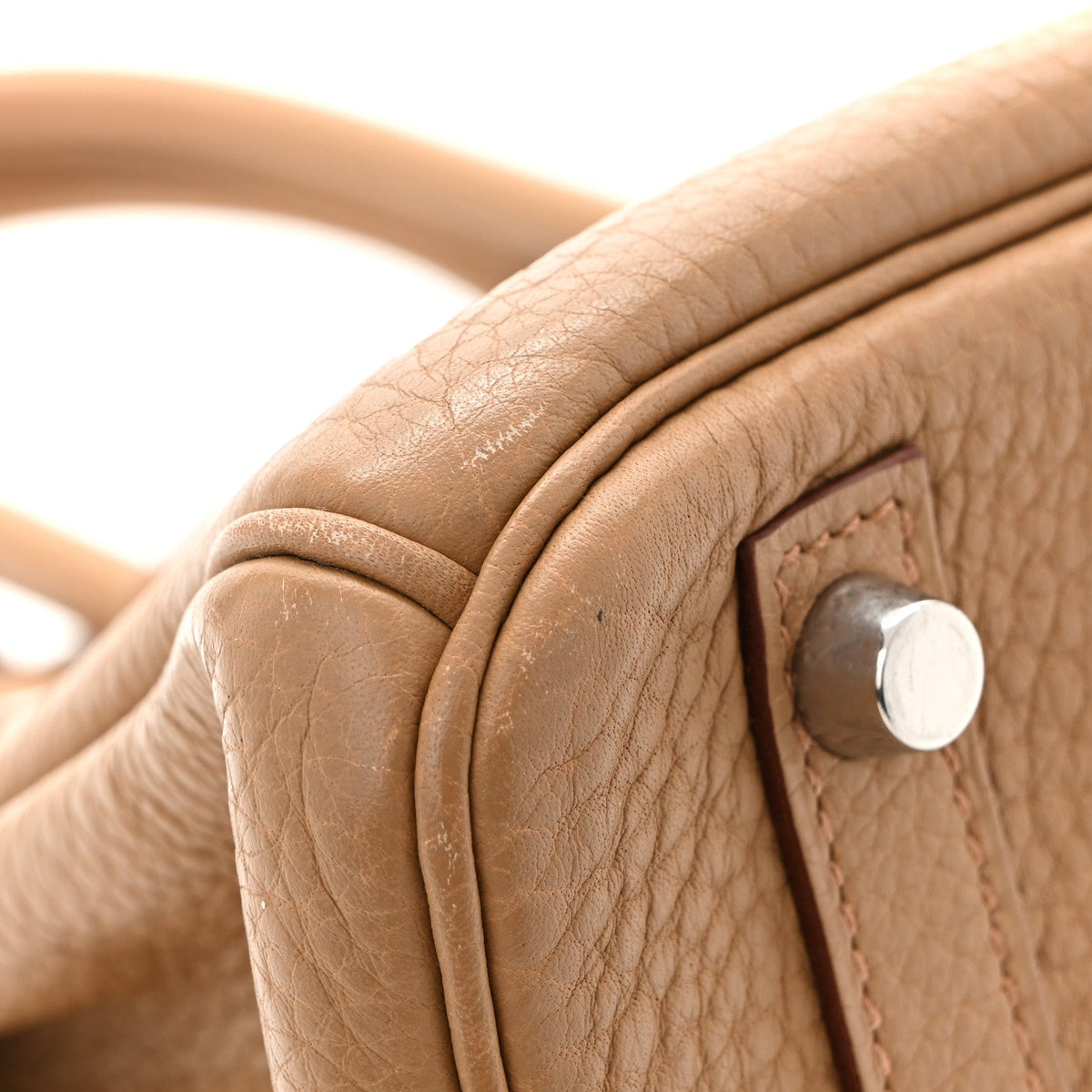 Taurillon Clemence Birkin 30 Biscuit Handbag