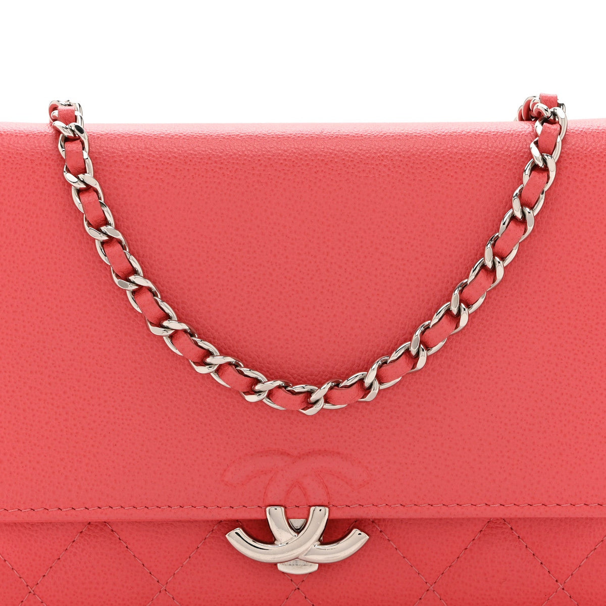 Quilted Calfskin Wallet Bag - Pink