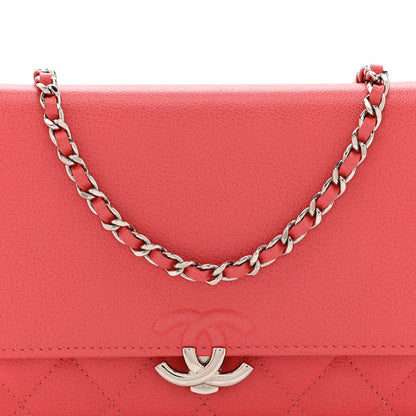 Quilted Calfskin Wallet Bag - Pink