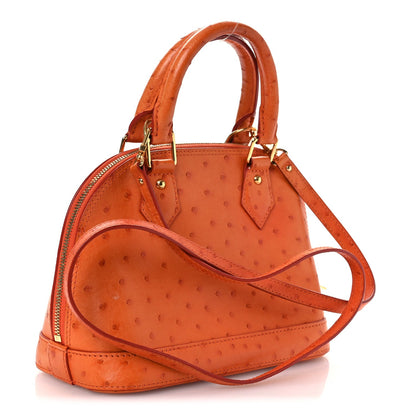 Ostrich Alma Bb Piment Handbag