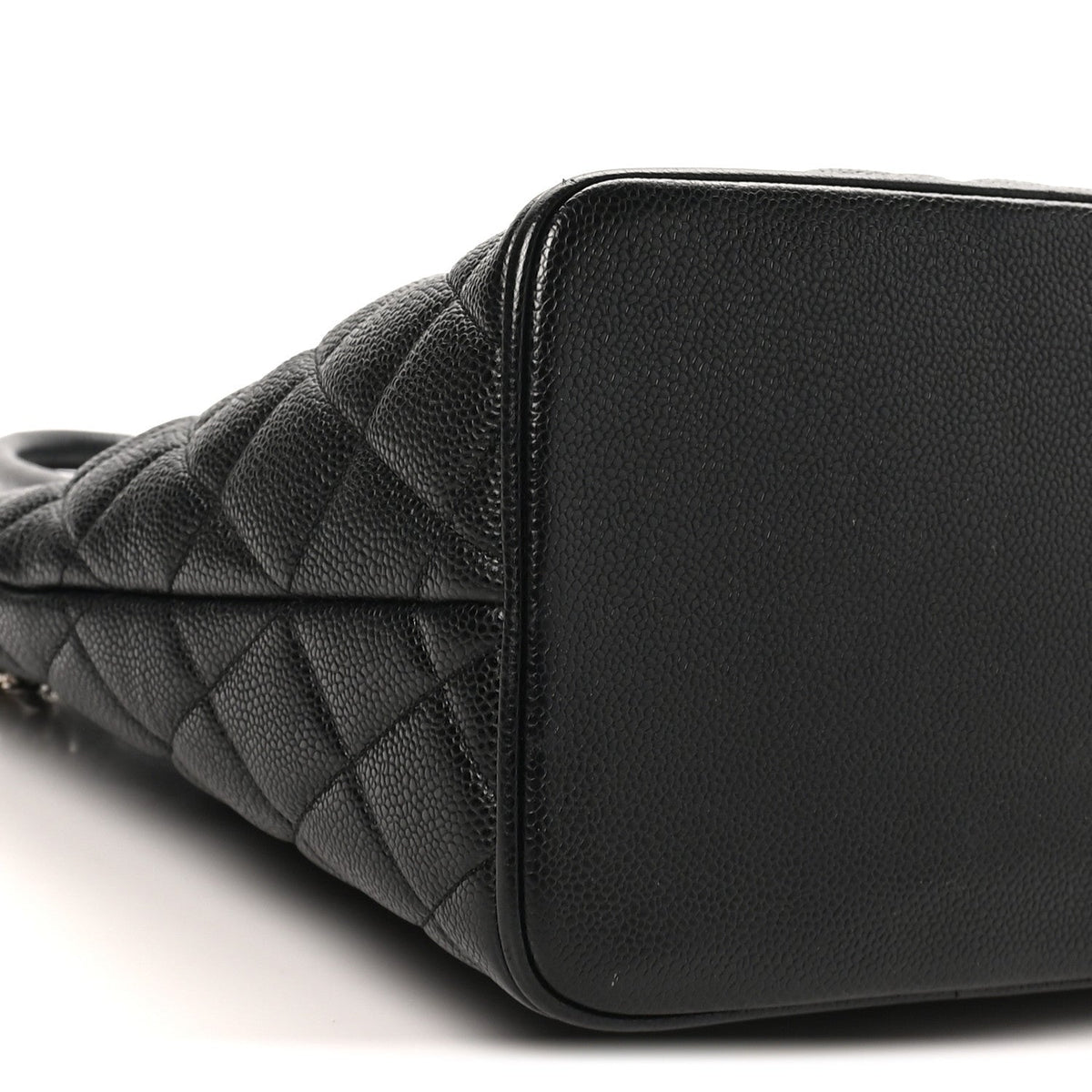 Quilted Caviar Tote Bag - Black
