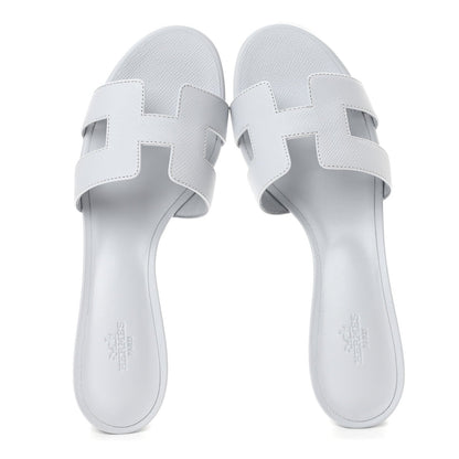 Hermes Epsom Women's Oasis Sandals Bleu Glacier