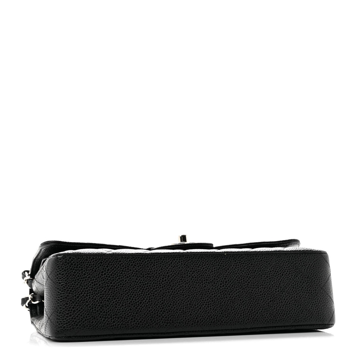 Medium Quilted Caviar Flap Shoulder Bag - Black
