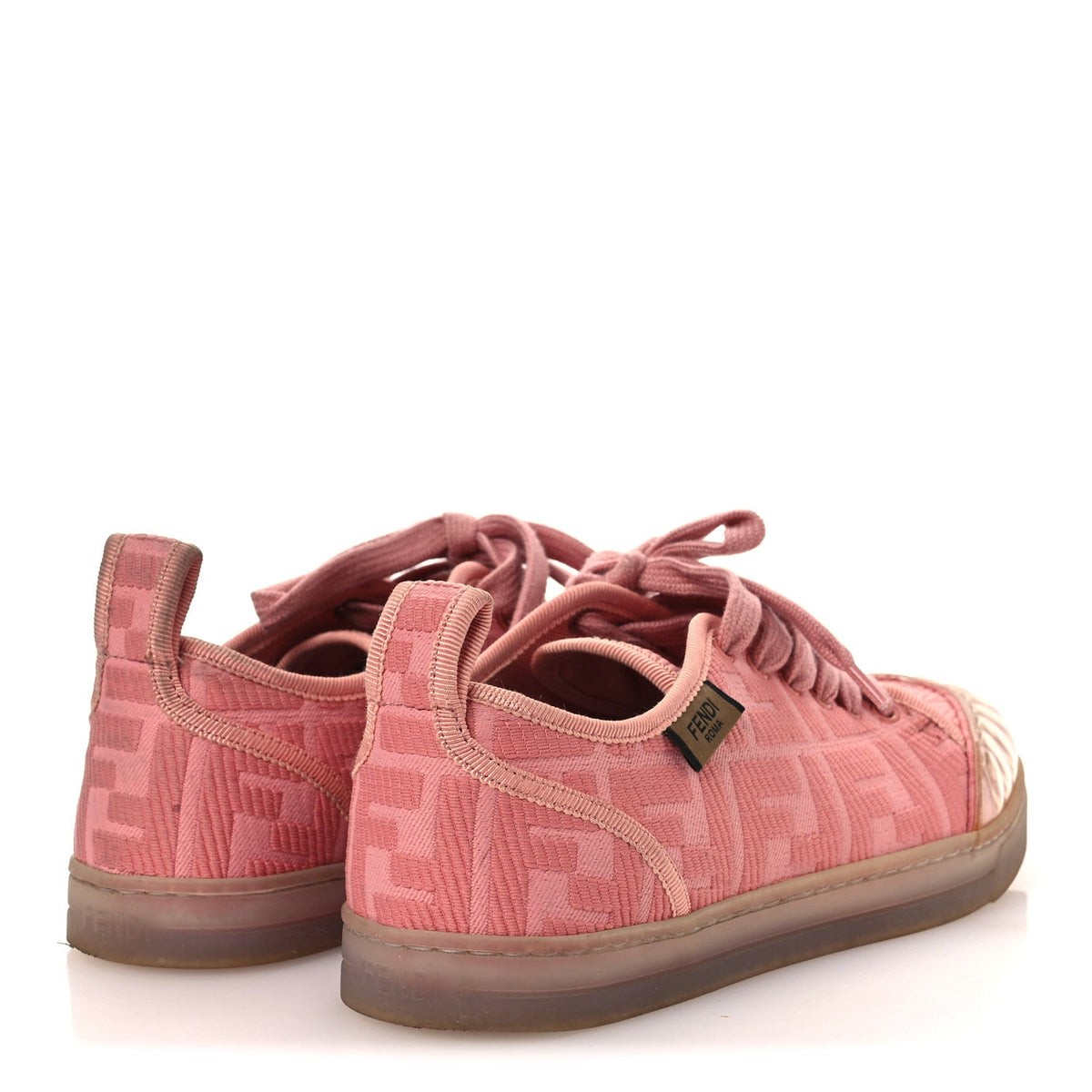 Fendi Corda FF Canvas Women's Promenade Low Top Sneakers 36.5 Pink