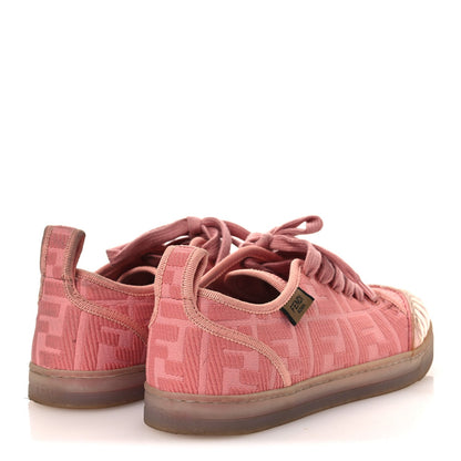 Fendi Corda FF Canvas Women's Promenade Low Top Sneakers 36.5 Pink