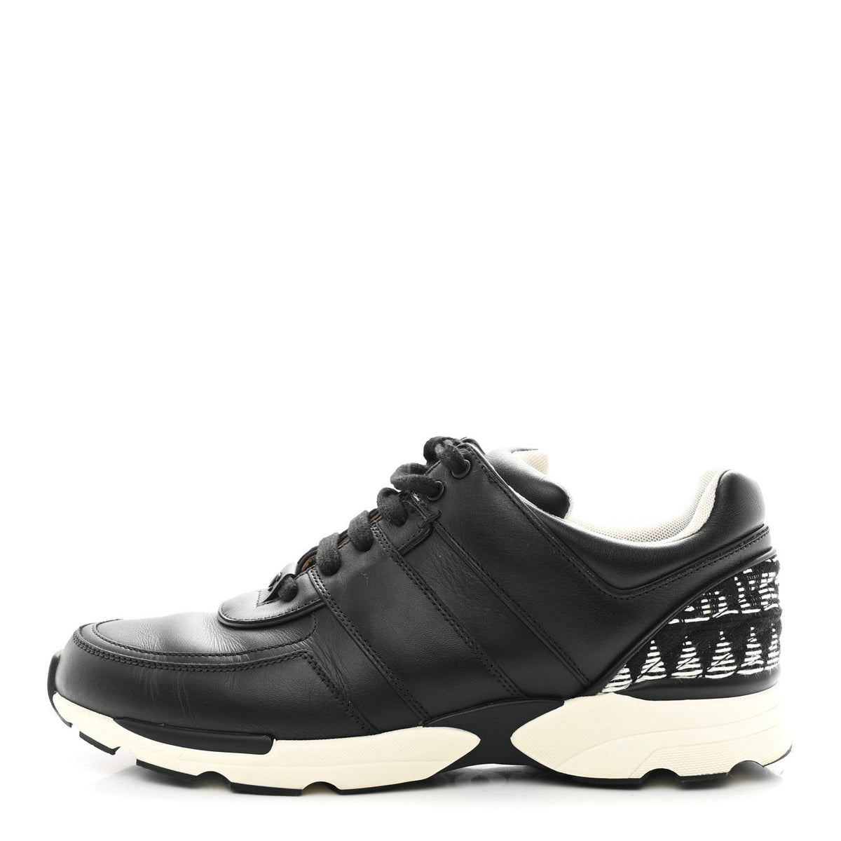 Calfskin Tweed CC Sneakers Black White