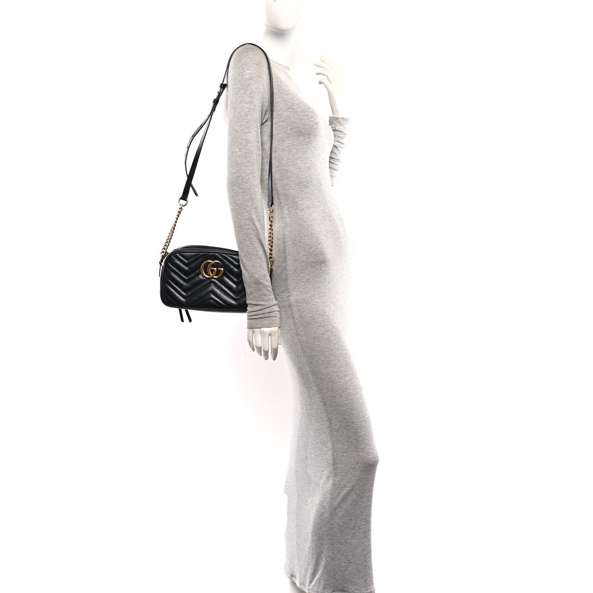 Small Calfskin Shoulder Bag - Black