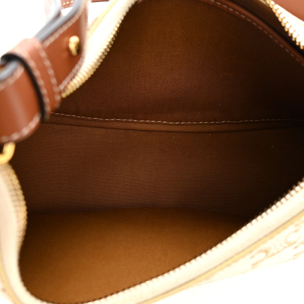 Calfskin Canvas Shoulder Bag - White