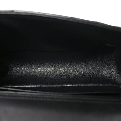Mini Quilted Calfskin Flap Shoulder Bag - Black