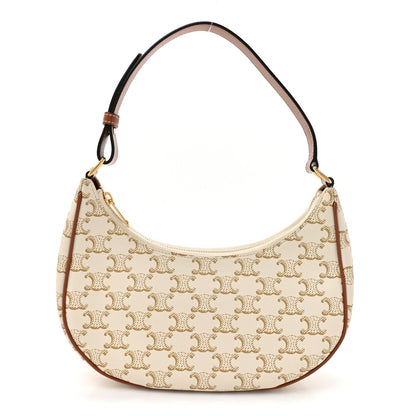 Calfskin Canvas Shoulder Bag - White