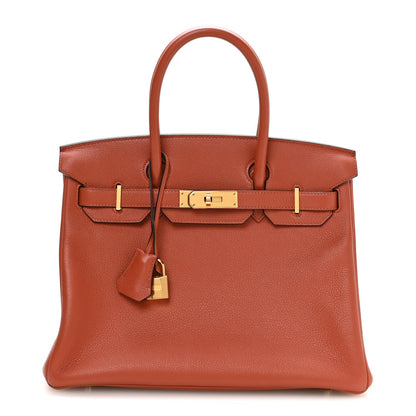 Taurillon Novillo Birkin 30 Cuivre Handbag