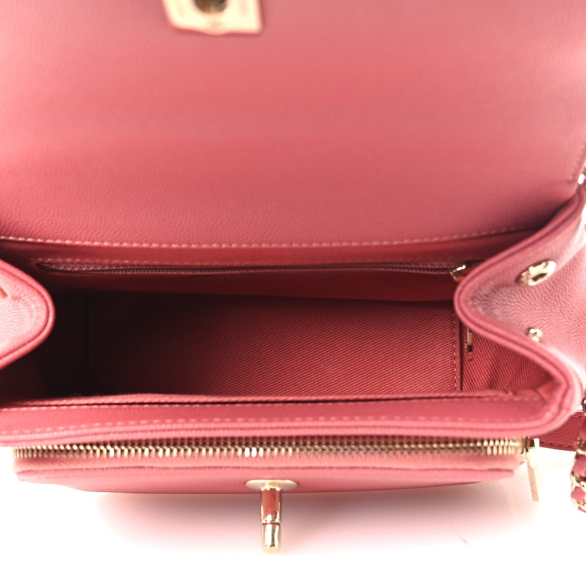 Small Quilted Caviar Flap Shoulder Bag - Pink