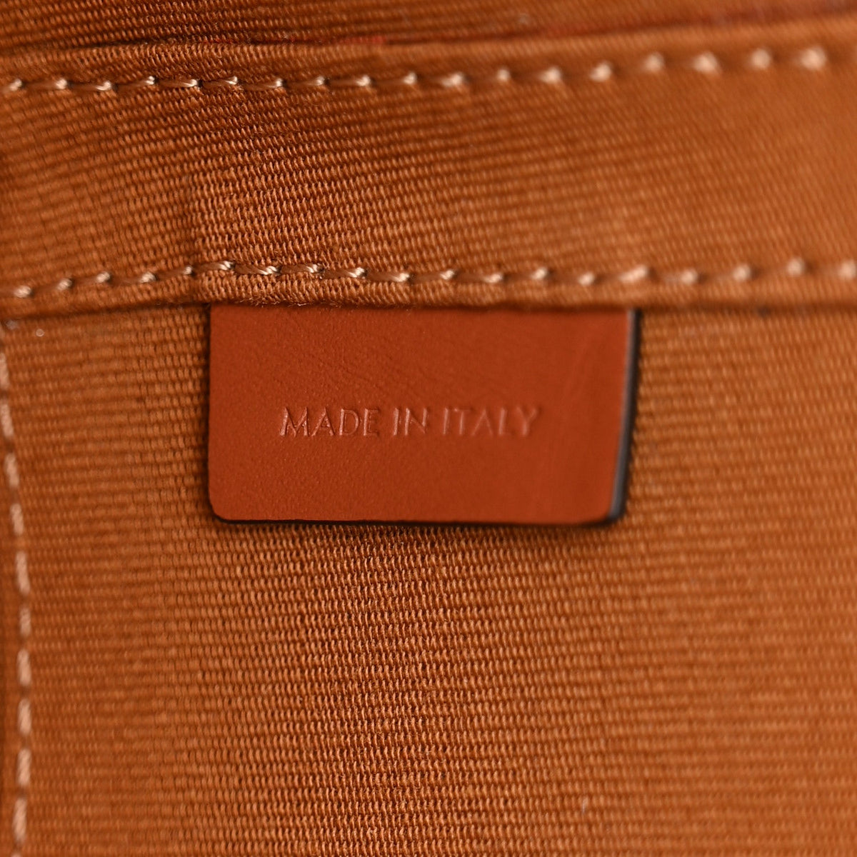 Medium Calfskin Canvas Handbag - Tan