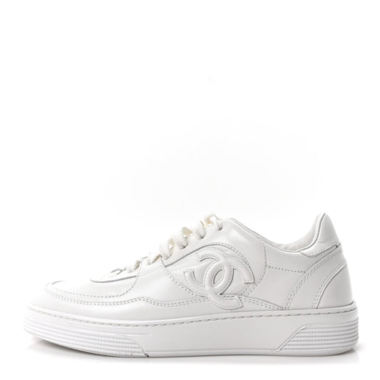 Calfskin CC Sneakers White